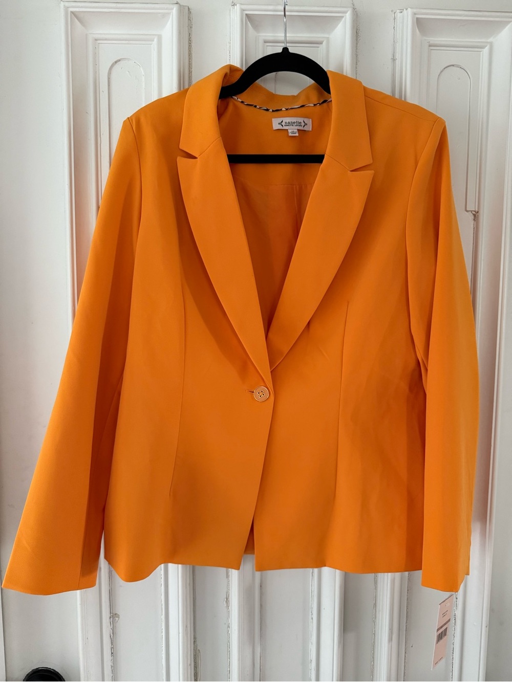 NWT Nanette Lepore Notch Lapel Nolita Stretch Blazer Orange Women's size 12